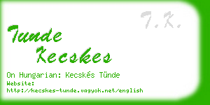 tunde kecskes business card