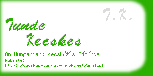 tunde kecskes business card